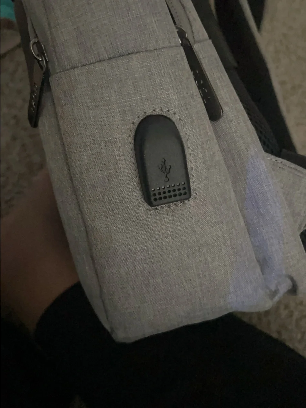 Izod Gray and Black Men's Backpack with Front Panel